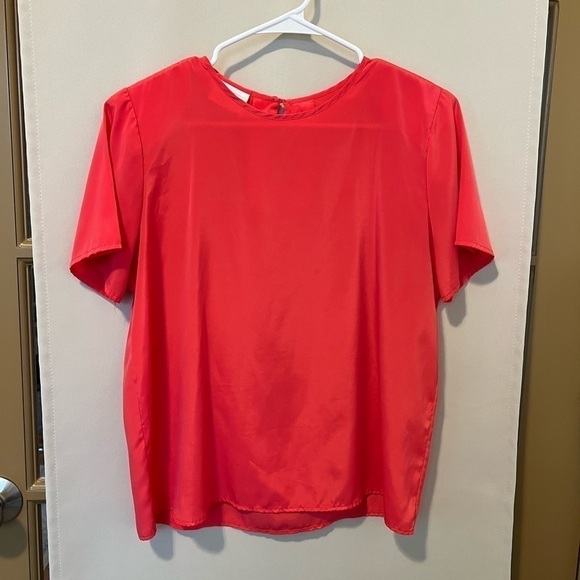 Bobbie Brooks Womens‎ Small Pink Short Sleeve Blouse with Shoulder Pads - Picture 1 of 7